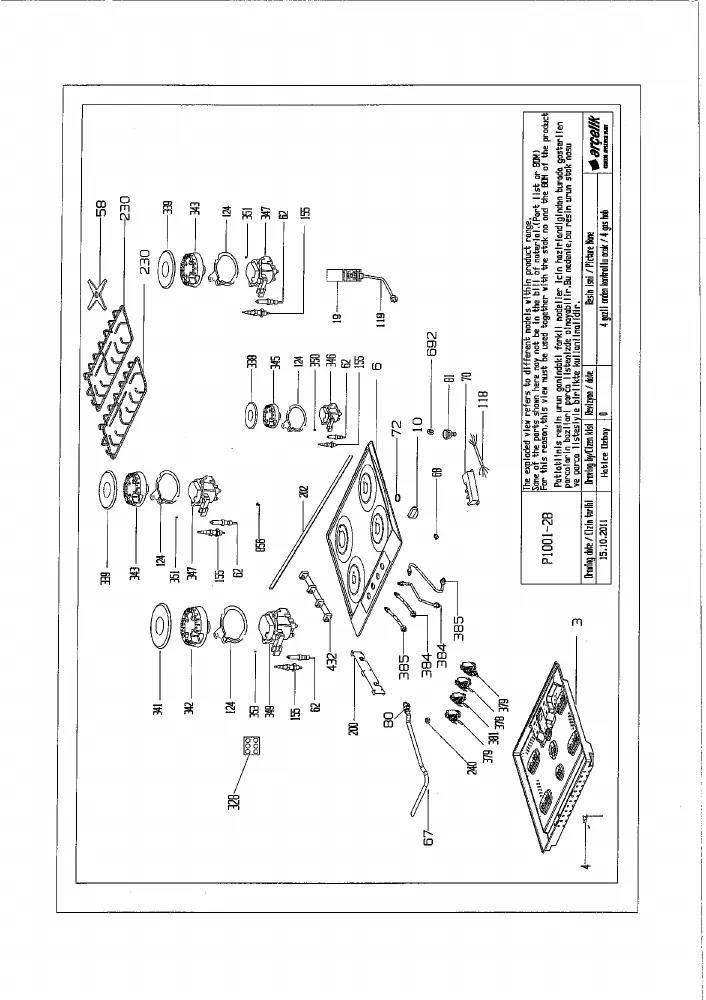 Vue éclatée BEKO HIG64220A 7753987601