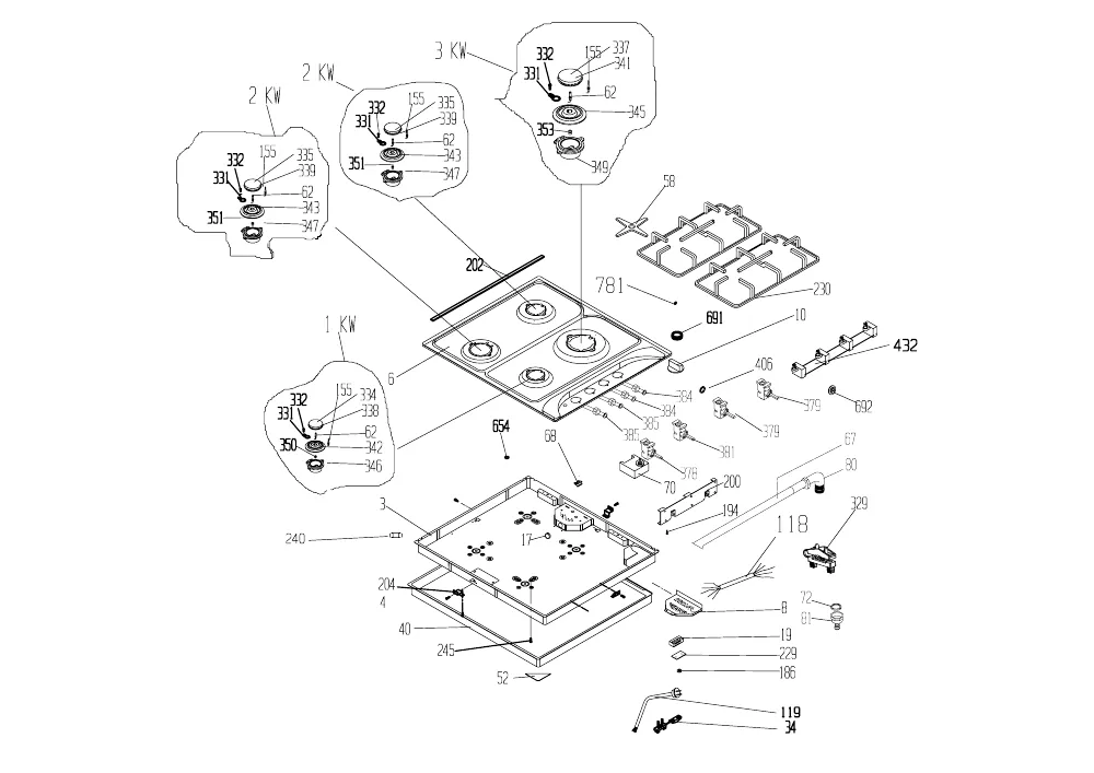 Vue éclatée BEKO HIG64220B 7752687632