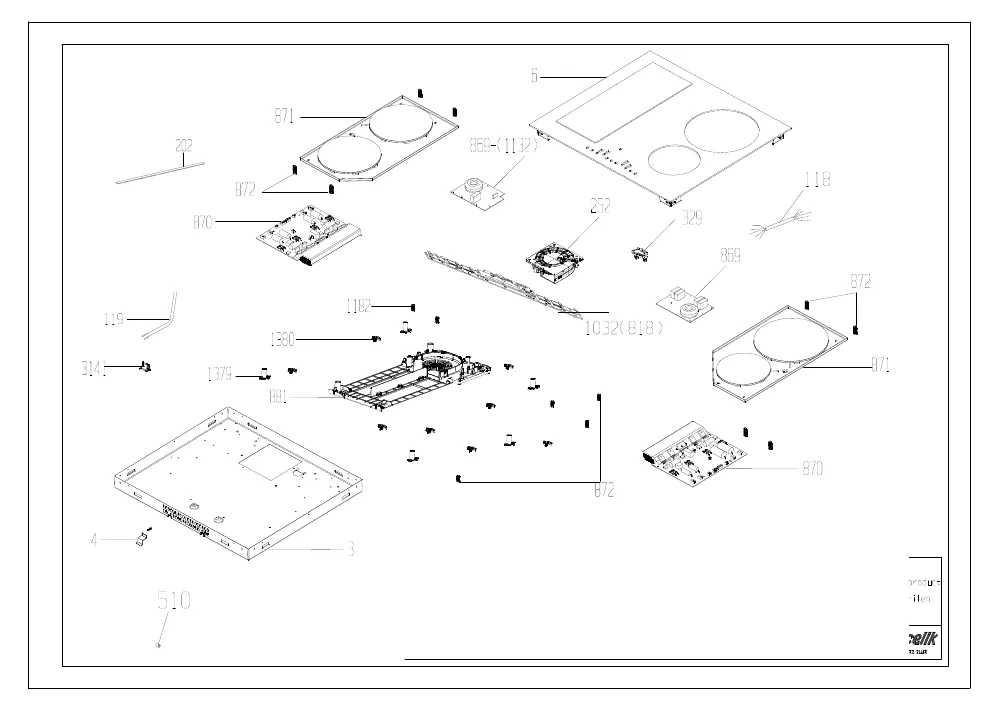 Vue éclatée BEKO HII64201FHT 7750182909