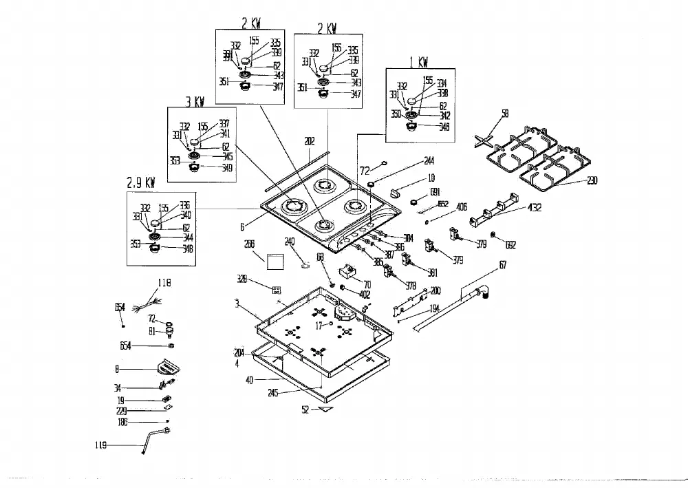 Vue éclatée BEKO HIG64110W 7752687611