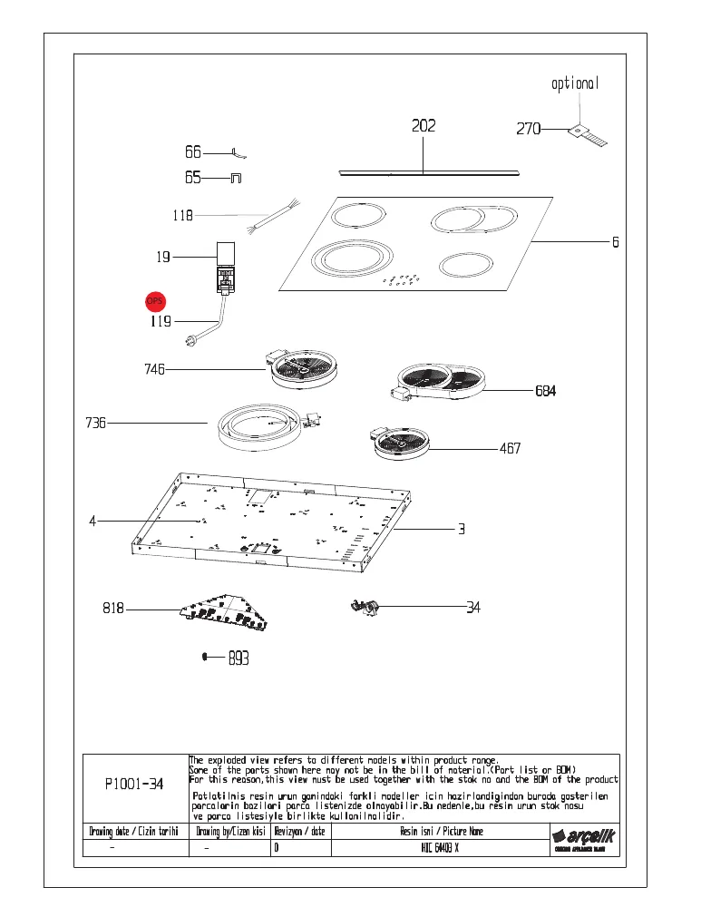 Vue éclatée BEKO HIC64403T 7756788354