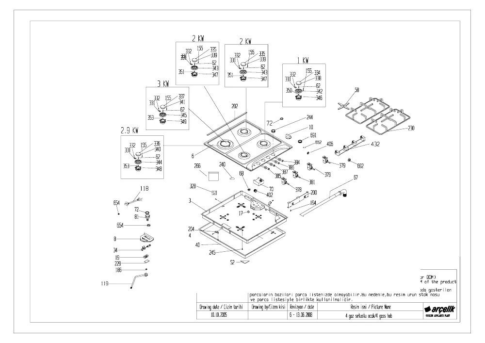 Vue éclatée BEKO A0980SW AO980SW(s)