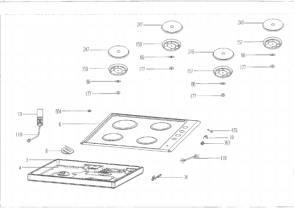 Vue éclatée BEKO HIZE64100W 7768687611