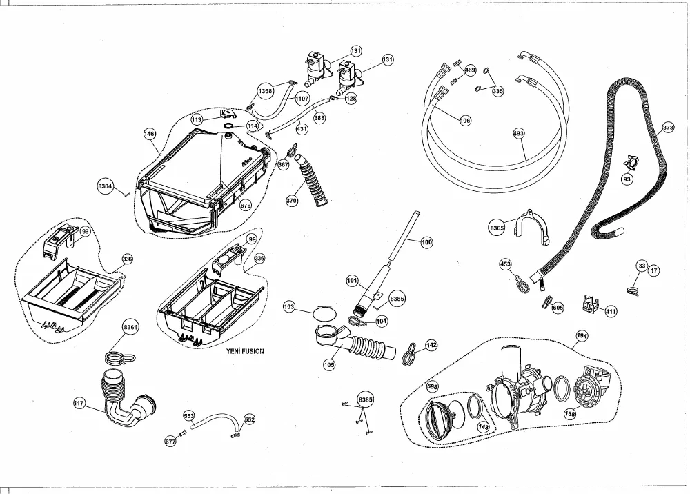 Vue éclatée BEKO WM2510MS 7102382300