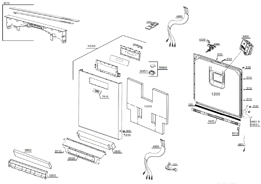 Vue éclatée BEKO DEN48440S 7679367377