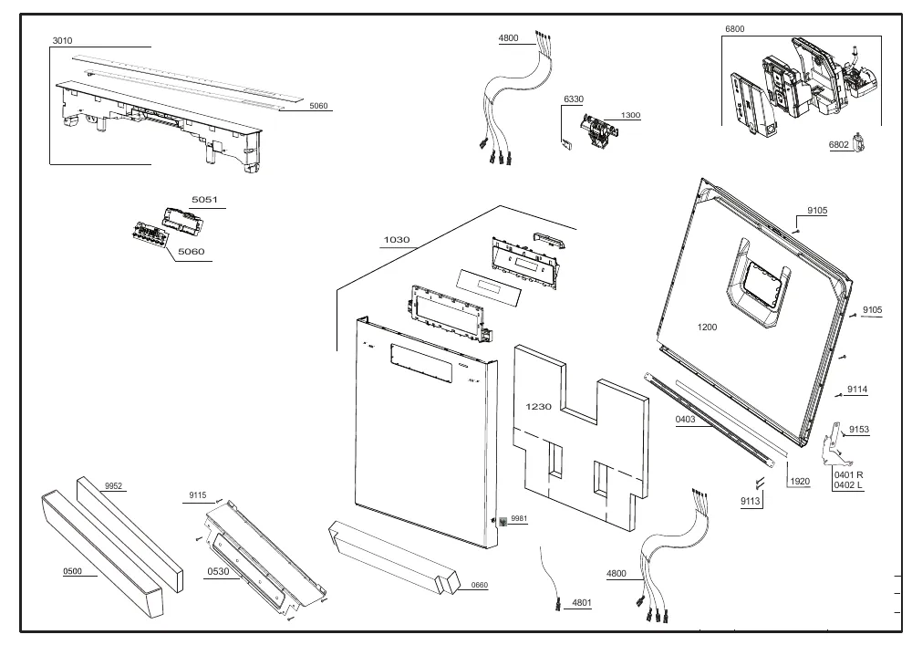Vue éclatée BEKO DEN48420WDOS 7610867377
