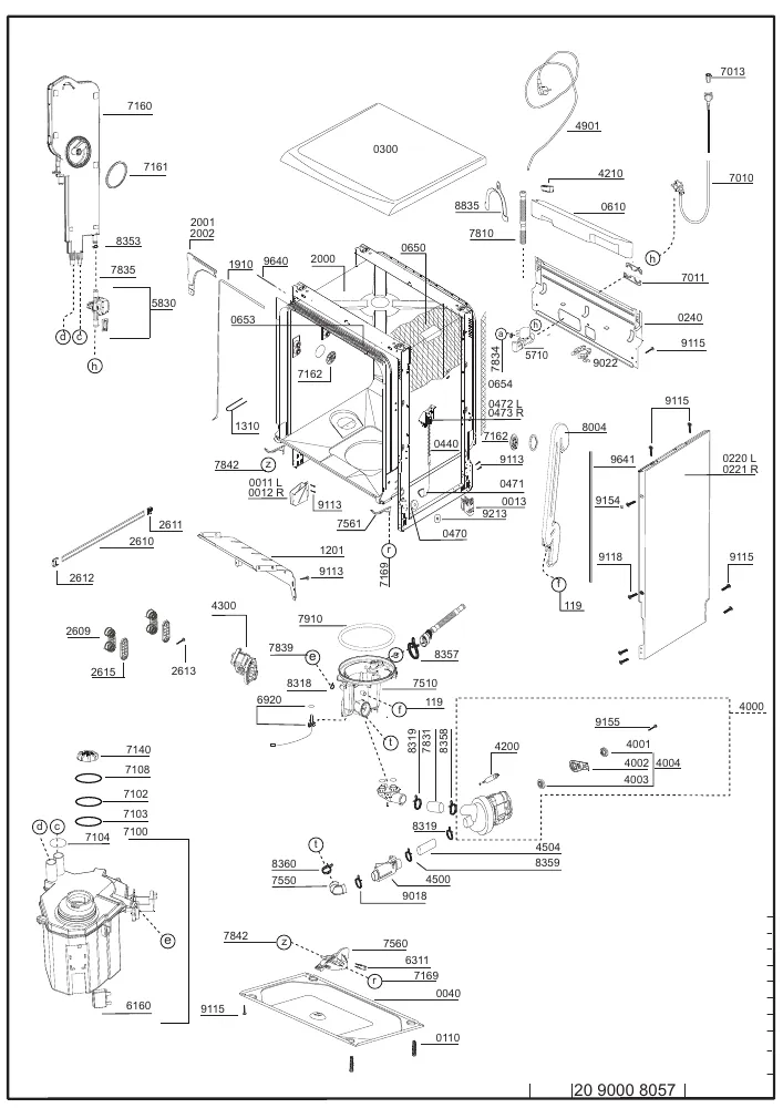 Vue éclatée BEKO DFS2538S 7609837345