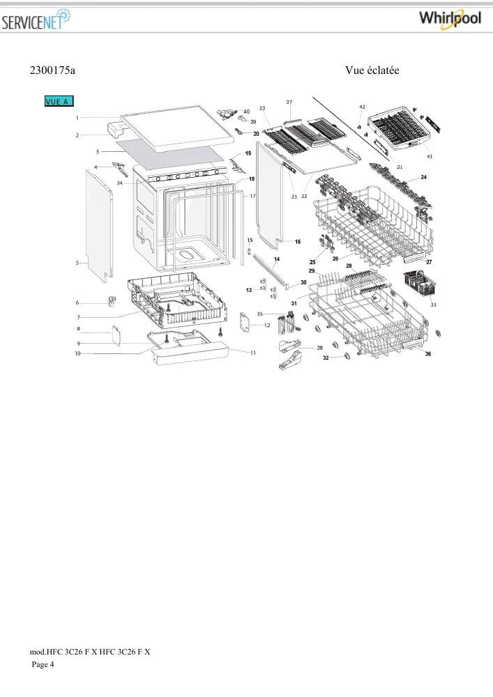 Vue éclatée HOTPOINT-ARISTON HFC3C26FX 160572