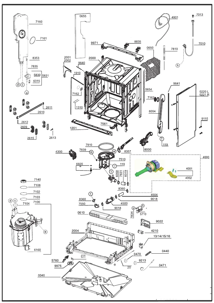 Vue éclatée BEKO FDIN86320 7644357342