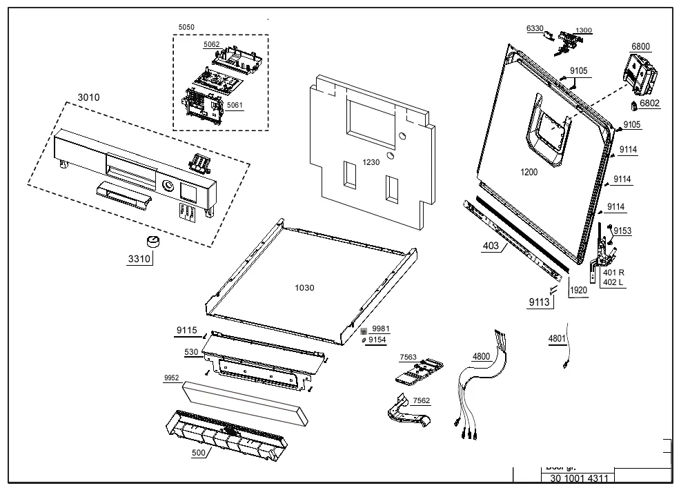 Vue éclatée BEKO DVN06430S 7602302677