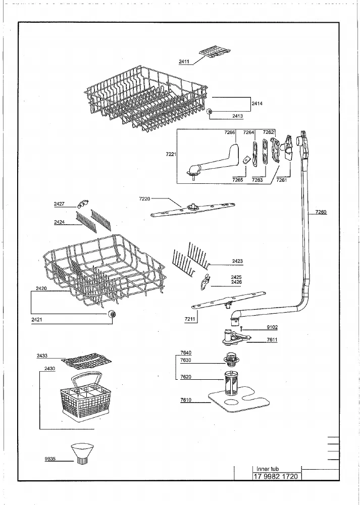 Vue éclatée BEKO DFN1520S 7633287342