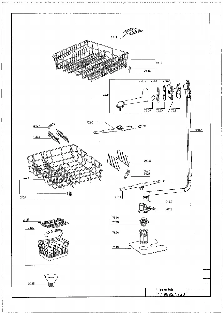 Vue éclatée BEKO DFN1403S 7667147353