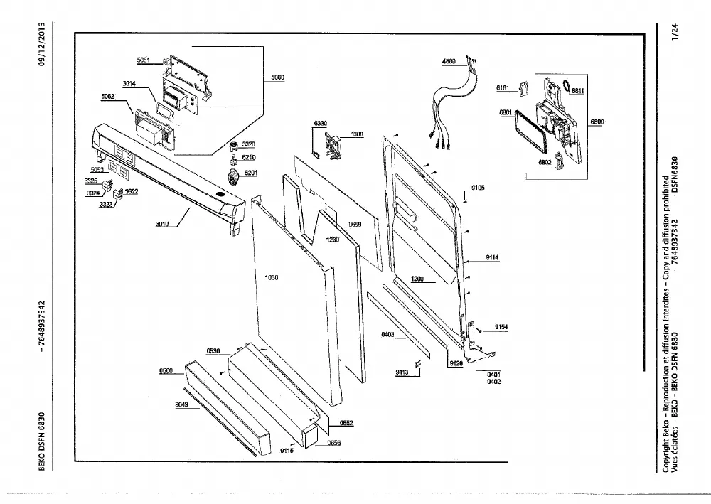 Vue éclatée BEKO DSFN6830 7616743942