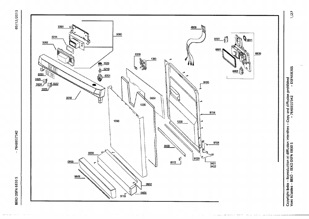 Vue éclatée BEKO DSFN6830S 7648837342