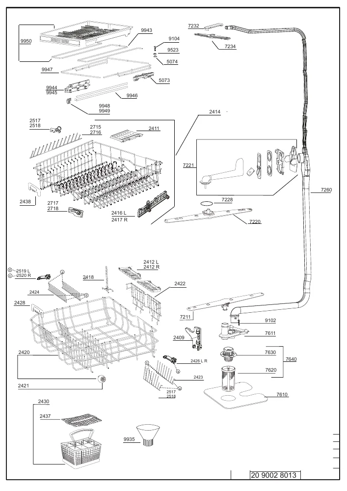 Vue éclatée BEKO DDFN38420A 7601057342