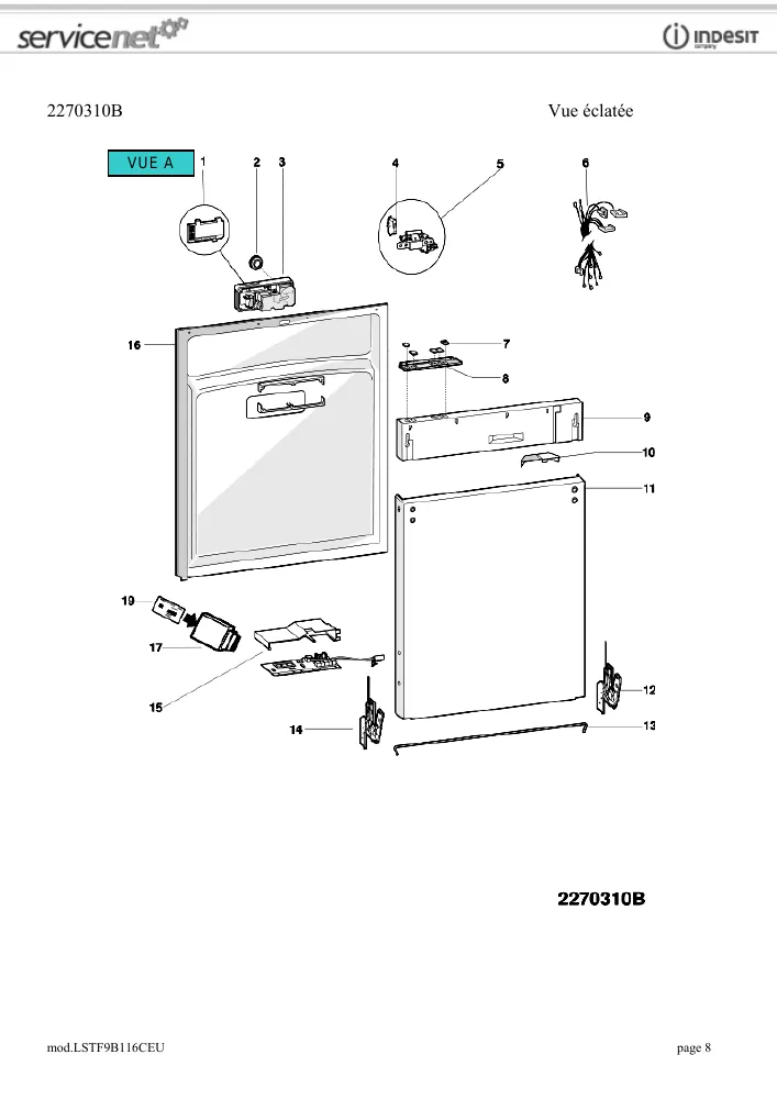 Vue éclatée HOTPOINT-ARISTON LSTF9B116CEU 86828
