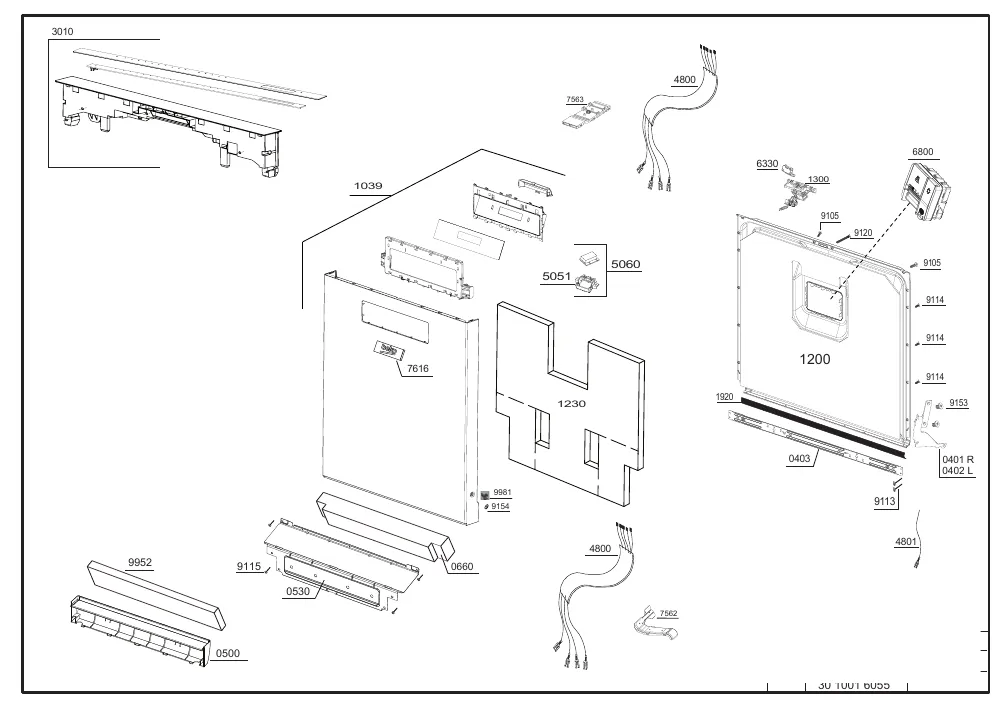 Vue éclatée BEKO DEN48440A 7679067377