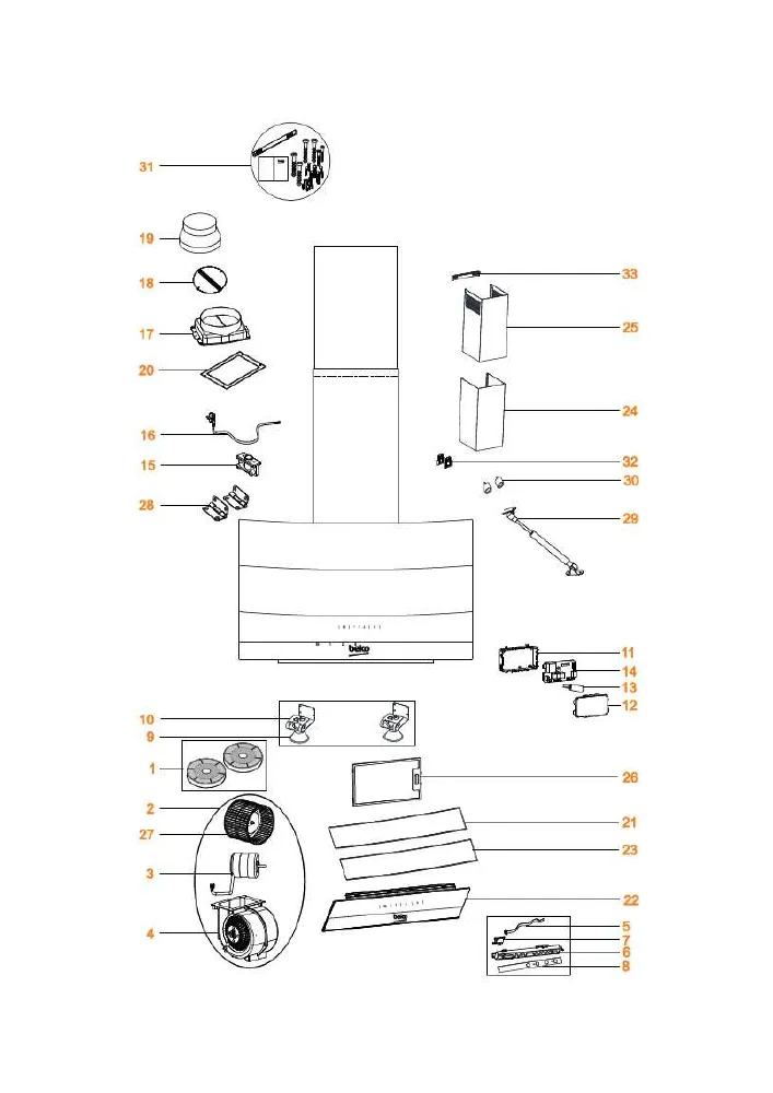 Vue éclatée BEKO HCA92640WH 8848793200