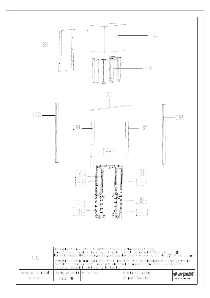 Vue éclatée BEKO HCI91845BXH 7702389202