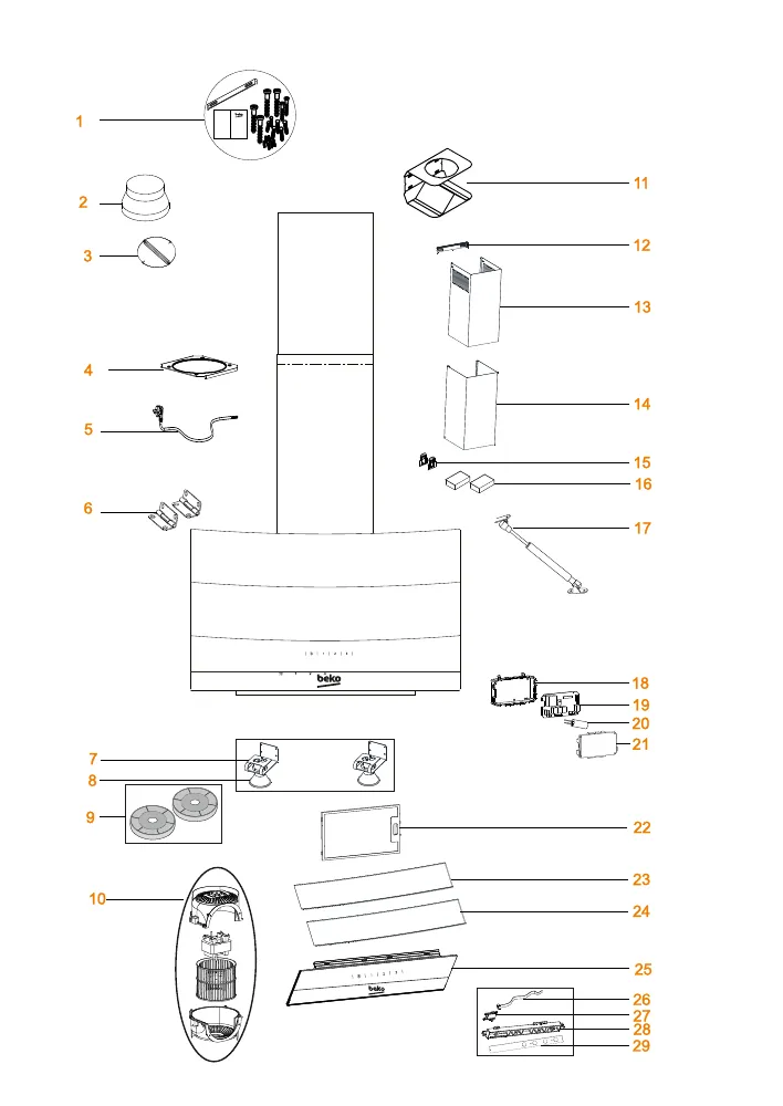 Vue éclatée BEKO HCA92641WH 8806343200