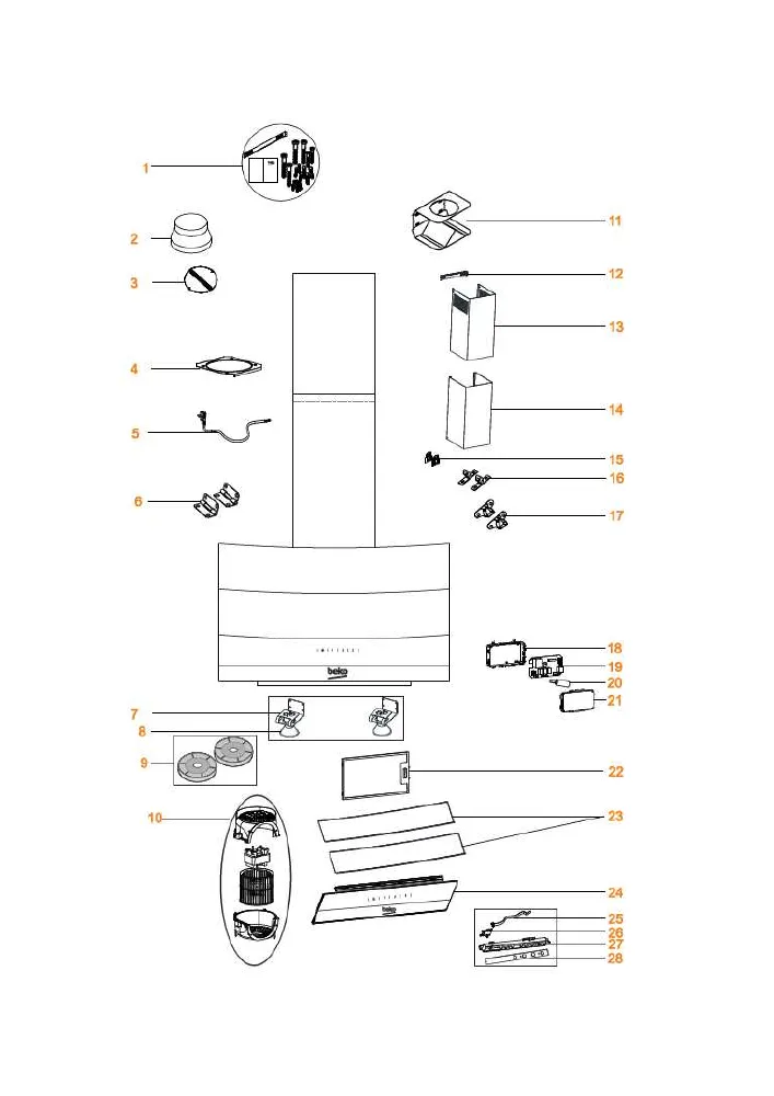 Vue éclatée BEKO HCA62641BH 8806373200