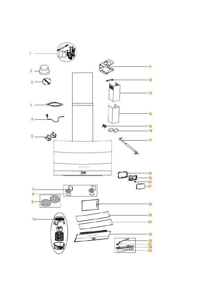 Vue éclatée BEKO HCA92641BH 8806353200