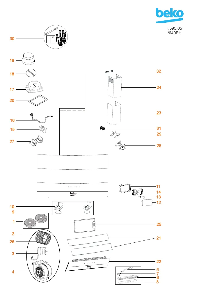 Vue éclatée BEKO HCA62640BH 8848783200