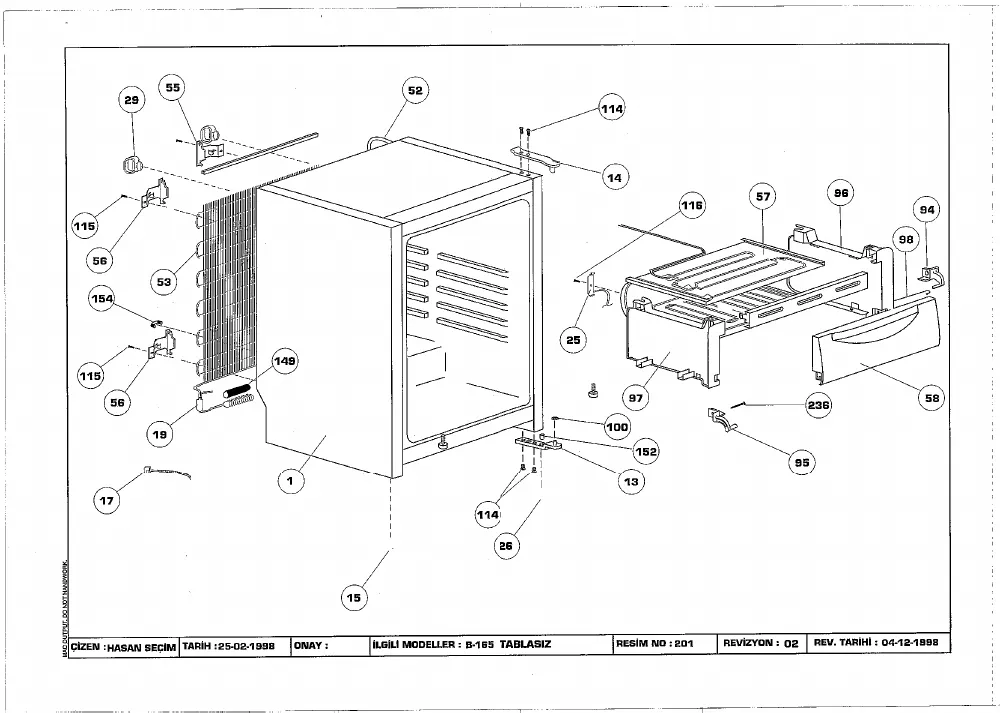 Vue éclatée BEKO RSN1653 6089476143