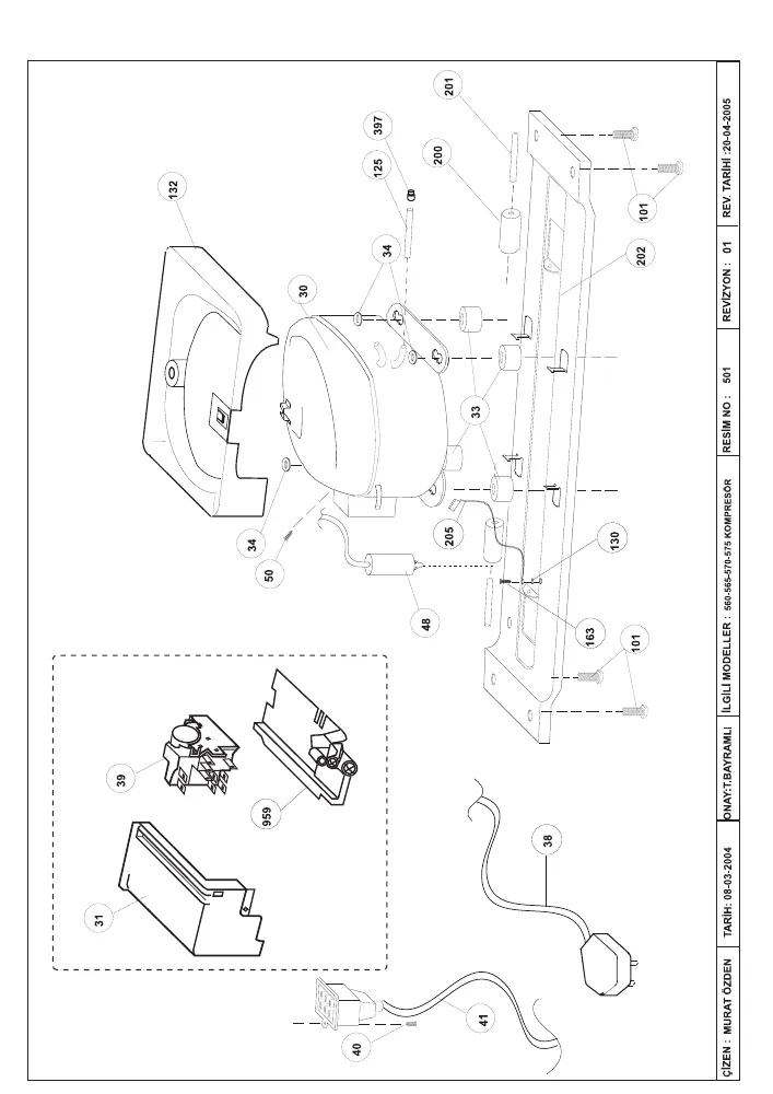 Vue éclatée BEKO FNE26400 7204348716