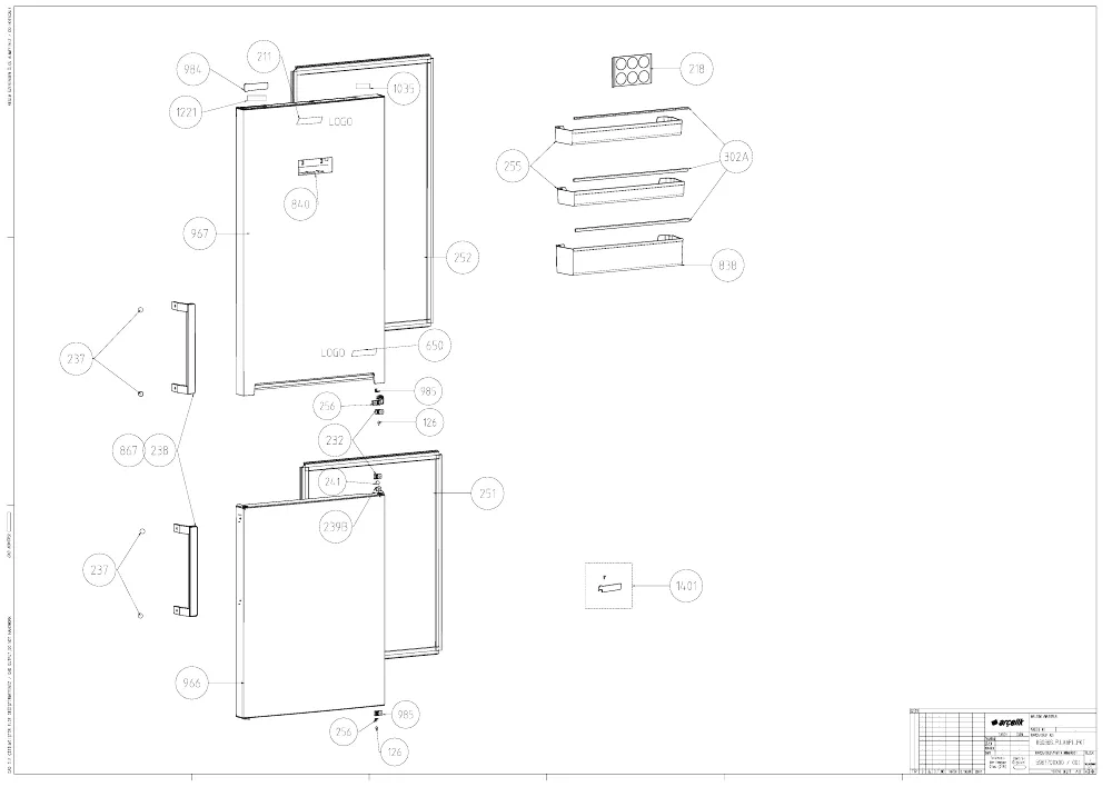 Vue éclatée BEKO RCQNE366K40WN 7278143711