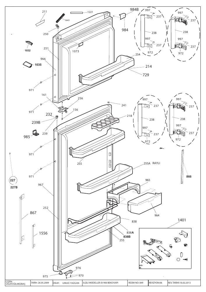 Vue éclatée BEKO RDNE350K20XB 7282047690