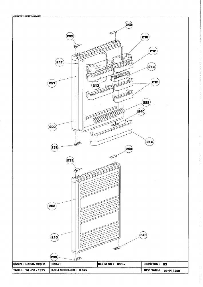Vue éclatée BEKO CRF4800 6145487140