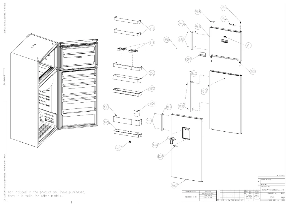 Vue éclatée BEKO RDNT270I20W 8700000079