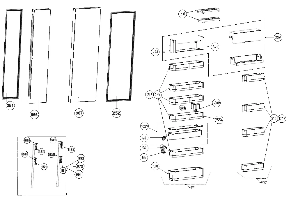 Vue éclatée BEKO GN1603140XBN 7298340543