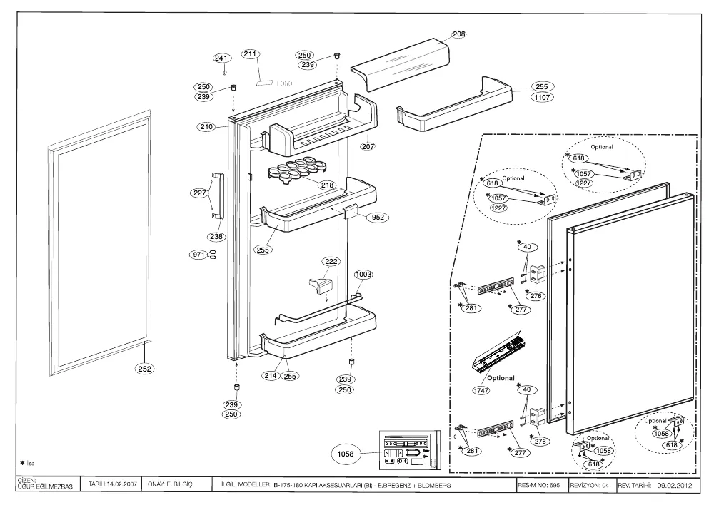 Vue éclatée BEKO B1753HCN 7224240511