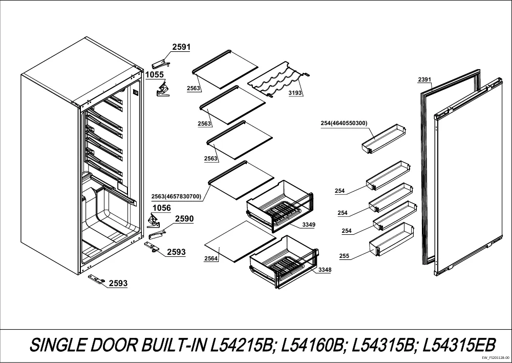 Vue éclatée BEKO BSSA315K3SN 7524120005