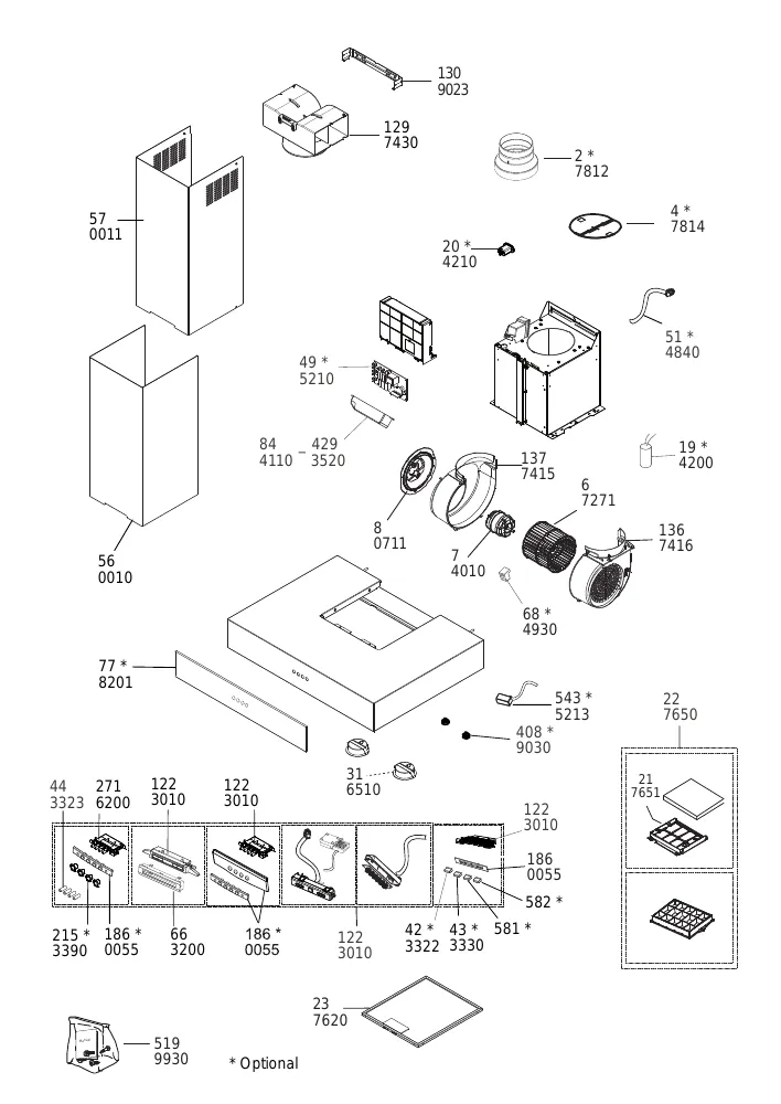 Vue éclatée HOTPOINT-ARISTON HHBS97FLBX 95019
