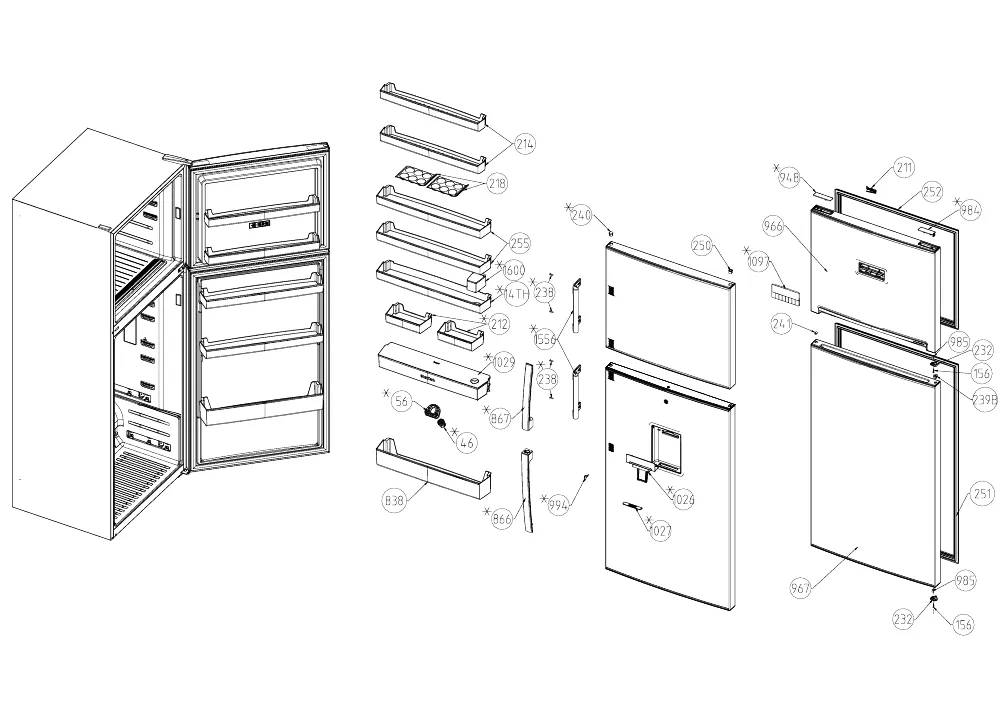 Vue éclatée BEKO RDNT250I20W 8700000085
