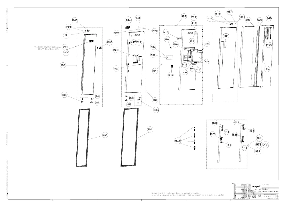 Vue éclatée BEKO GN163120PT 7285548786
