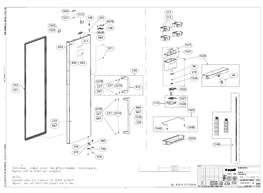 Vue éclatée BEKO RSNE445I31WN 7278346911