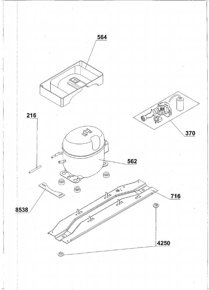 Vue éclatée BEKO DSA28001 7508620016