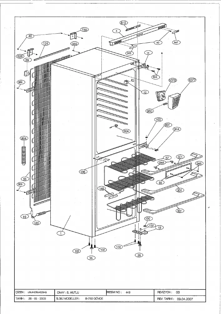 Vue éclatée BEKO CSE34003 7206047616