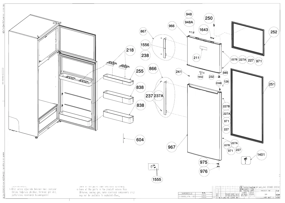Vue éclatée BEKO RDSE465K21S 7291941790