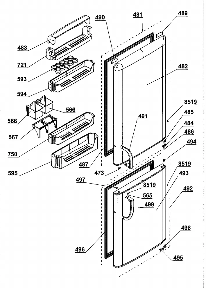 Vue éclatée BEKO CSA34022S 7508520041