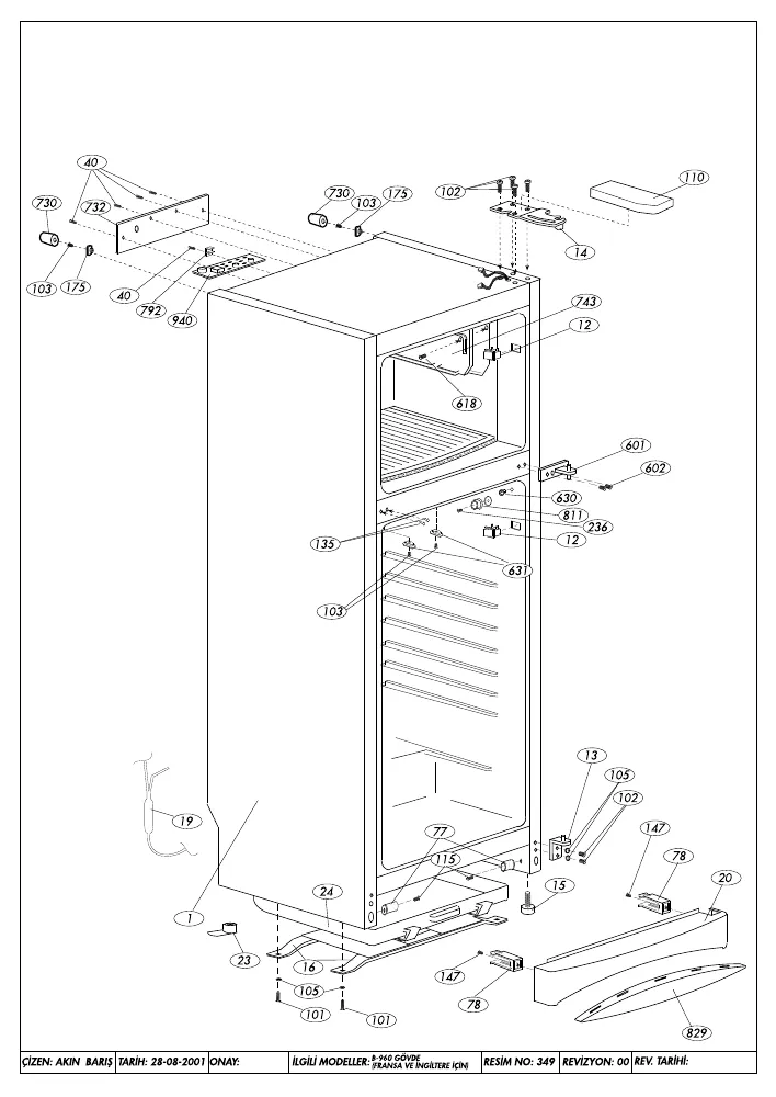 Vue éclatée BEKO NCO9600 6069476180