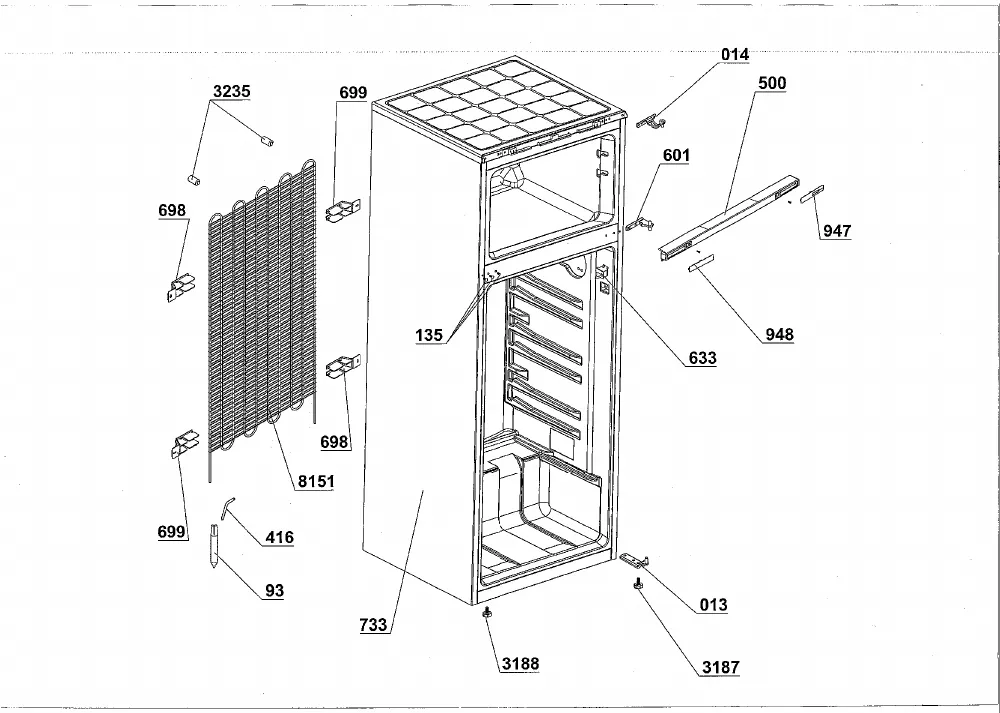 Vue éclatée BEKO DSA28001S 7508620017