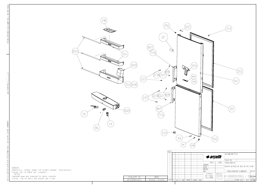 Vue éclatée BEKO DRCSE287K20XP 7294847691