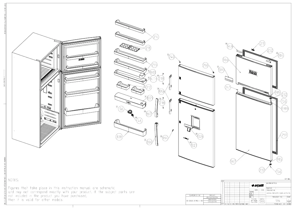 Vue éclatée BEKO RDNT250I20P 8700000096