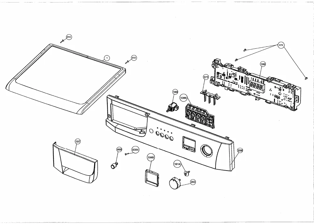 Vue éclatée BEKO WMD67145 7154281200