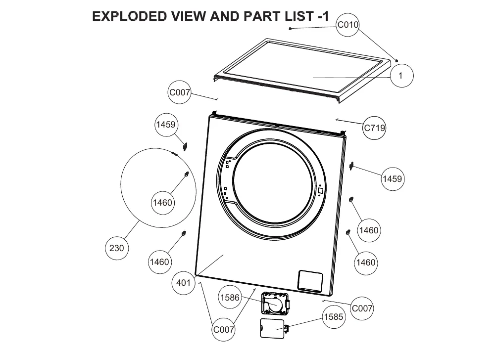 Vue éclatée BEKO LLF09W9 8889383200